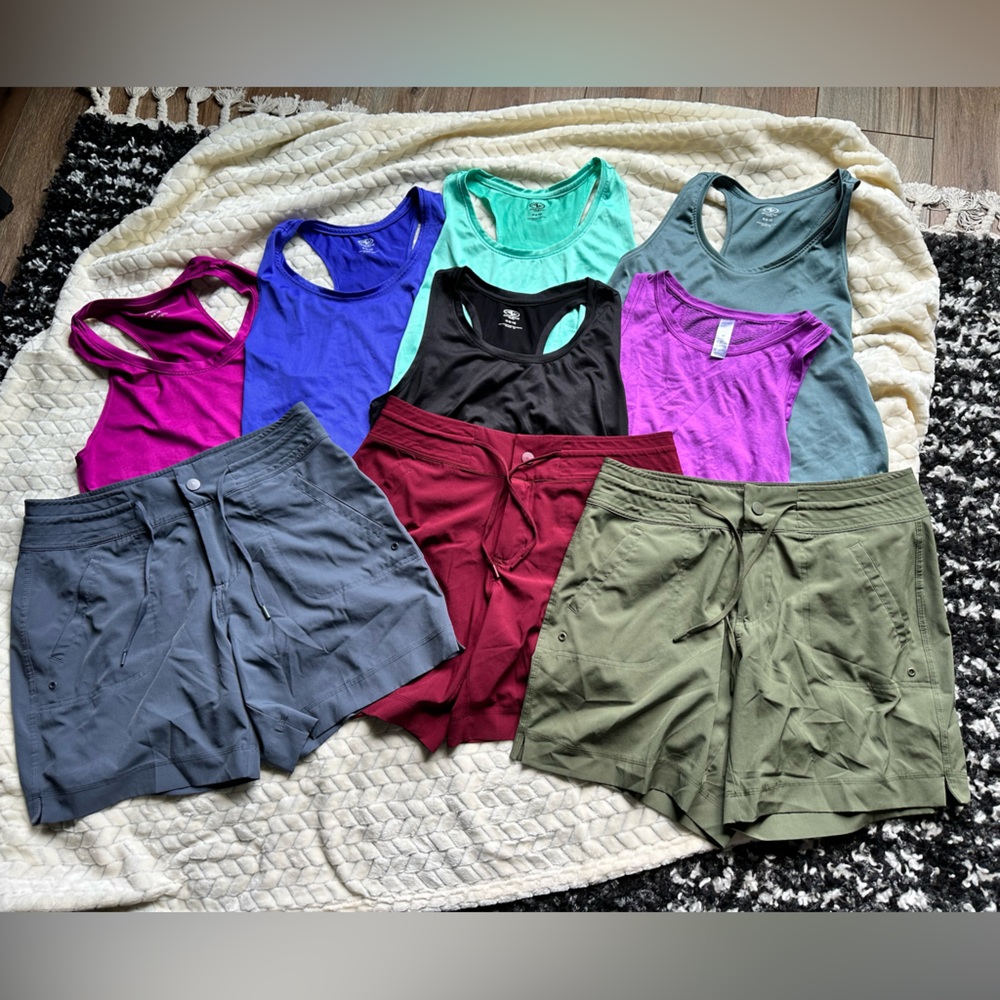 Bundle of Athletic Works tops and shorts size medium